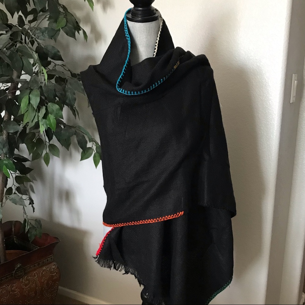 Free People Black Oversized Scarf - Picture 3 of 5